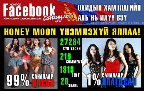 “Honey moon” хамтлаг 99:1 харьцаагаар “Cat walk”-ийг нам дарав